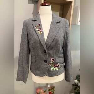 Best Connections‎ Chevron Blazer With Embroidery Detail.
